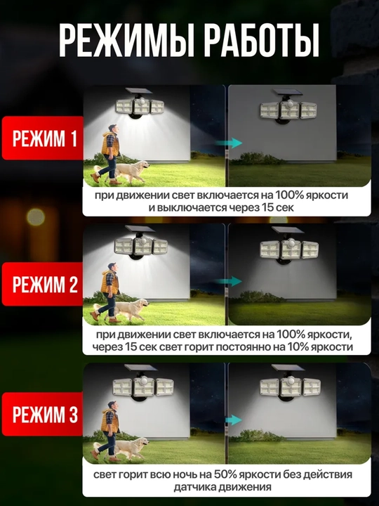 122 LED quyosh panelli ko'cha fonari, harakat datchigi, pult va masofaviy panelli