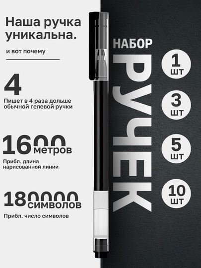 Ручка Xiaomi толщина 0,5 мм гелевая, черная, красная — GADJET9-13510-ЧЕРН-1ШТУК
