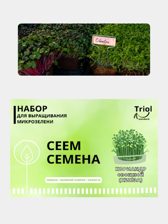 Набор для проращивания микрозелени, семена, льняной коврик