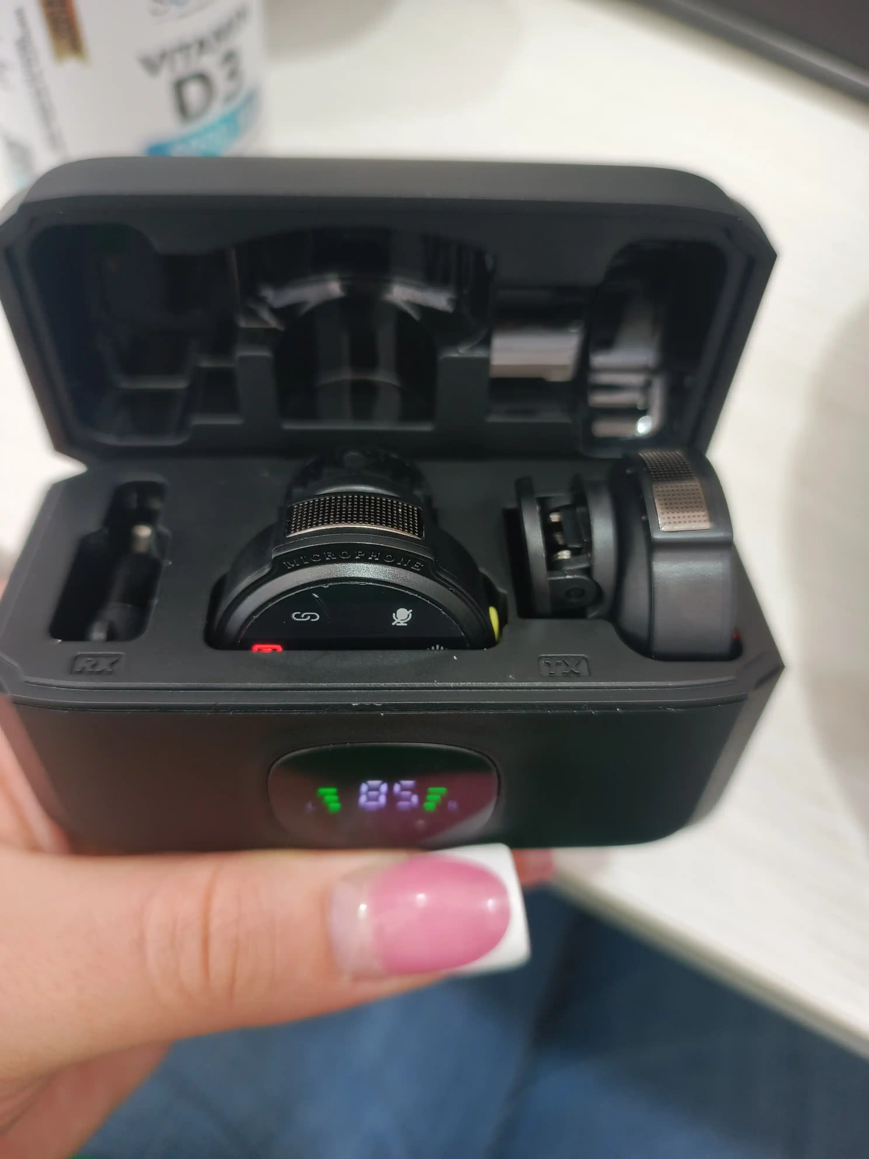 Simsiz petlichkali mikrofon, 2 tasi 1 da, iPhone va Android uchun, Type-C va Lightning