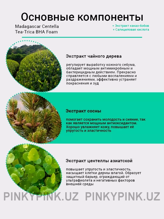 Пенка для умывания Skin1004 Madagascar Centella Tea-Trica BHA Foam, 125 мл