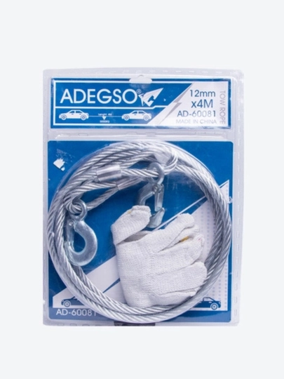 Трос буксировочный ADEGSO, металлический, 4 м (10 мм / 12 мм) — XCORTPR-TROS-AD60080