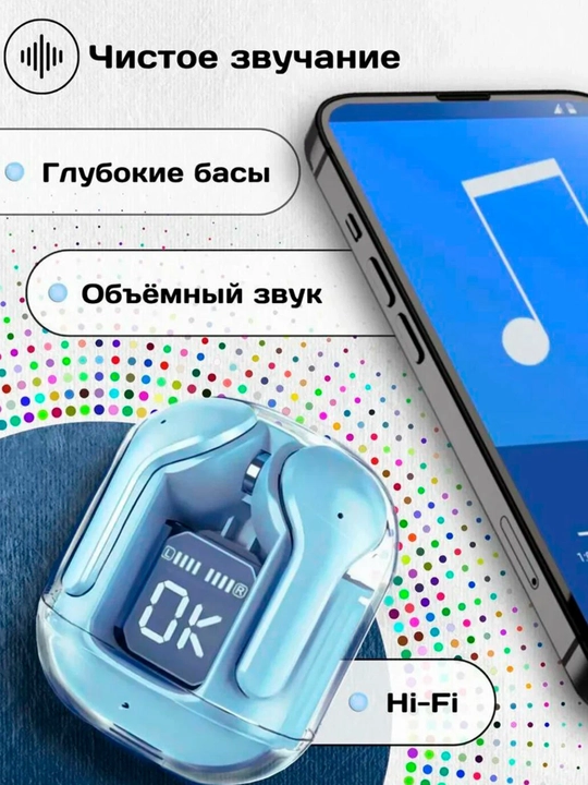 ULTRA PODS TWS simsiz naushniklar, display, IPX6, sensorli (5 rang)