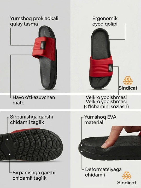 Erkaklar uchun yozgi shippak (slayd) – qulay va zamonaviy model