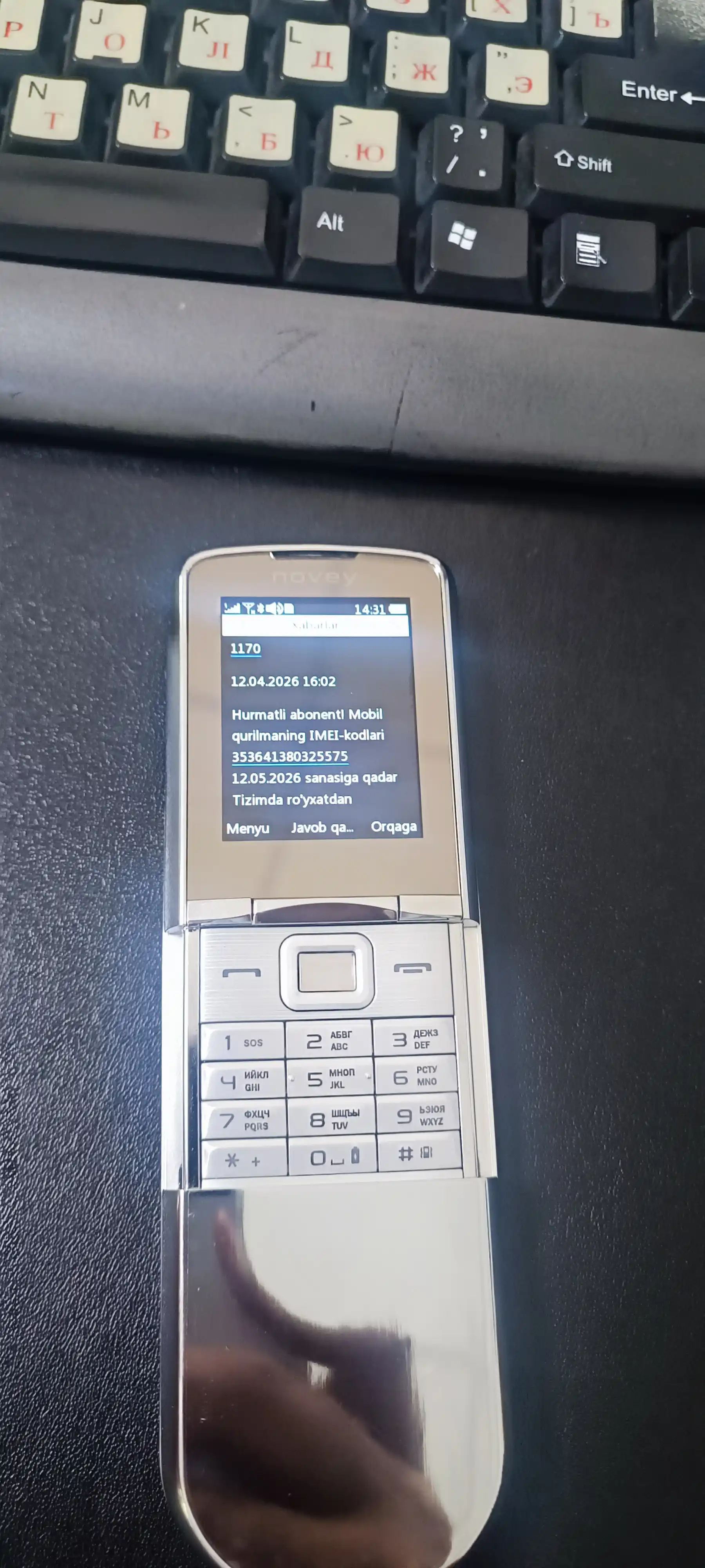 Novey N880 mobil telefon, tugmali telefon, metall, 2 SIM