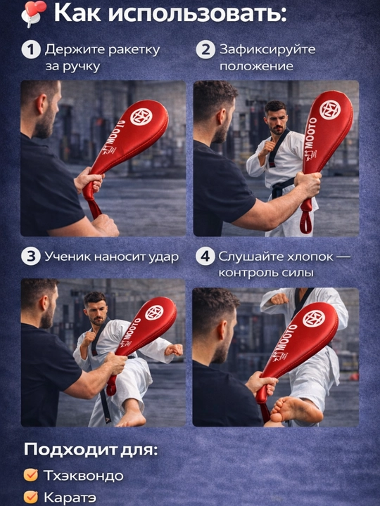 Тренировочная ракетка для тхэквондо, лапа для ударов, хлопушка mooto