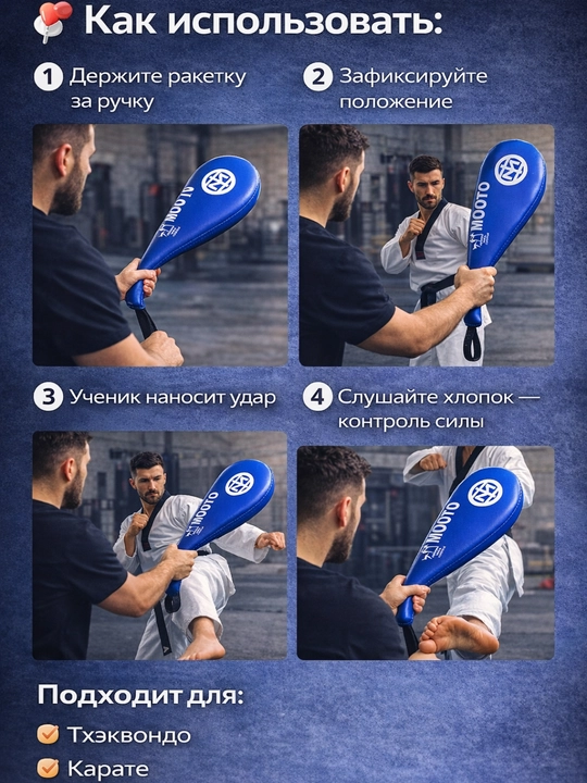 Тренировочная ракетка для тхэквондо, лапа для ударов, хлопушка mooto