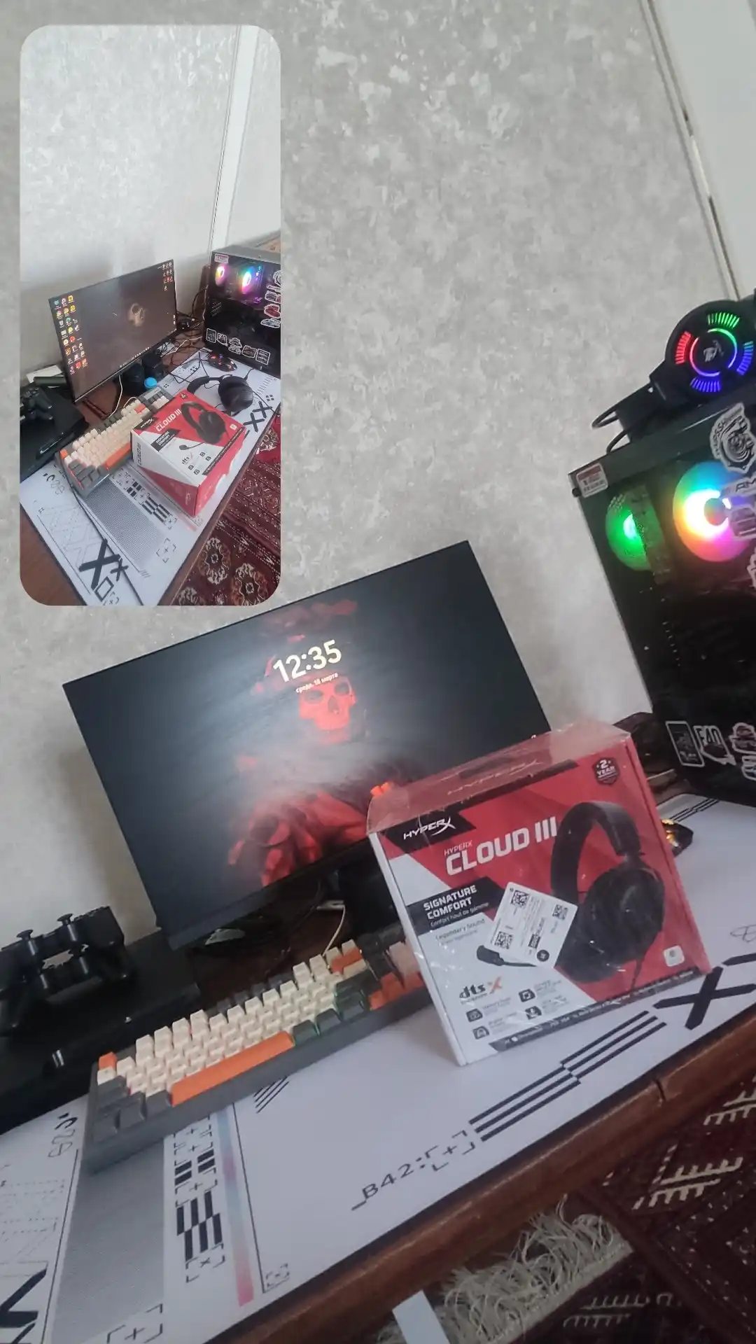 Oyin simli quloqchinlari HyperX Cloud III 7.1, oyin eshitish vositasi 727A8AA 727A9AA