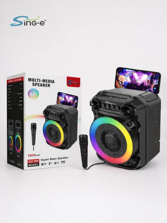 Портативная Bluetooth-колонка с микрофоном ZQS 4290.6227.6223 с яркими LED-лампами