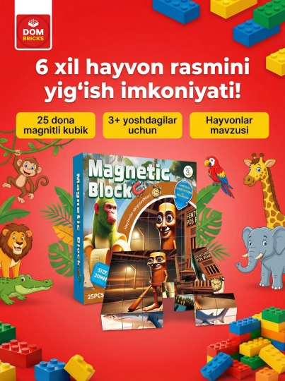 Магнитный конструктор DOM BRICKS, 25-200 деталей — LEGOBOX-МАГЛЕГО-БАГРОВ