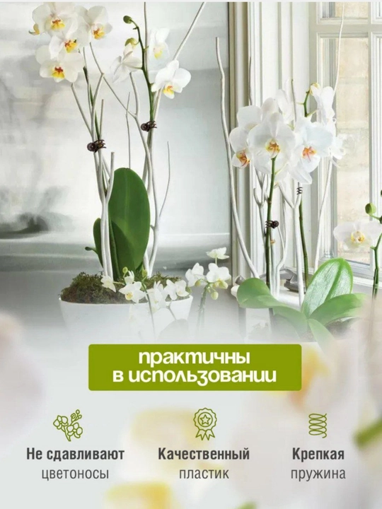 Клипсы Стреказа для орхидей и для растений 6 шт