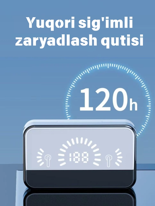 TWS simsiz quloqchin, raqamli ekran, shovqin o‘chiradi
