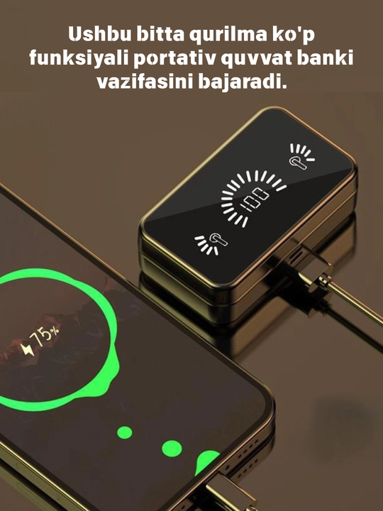 TWS simsiz quloqchin, raqamli ekran, shovqin o‘chiradi