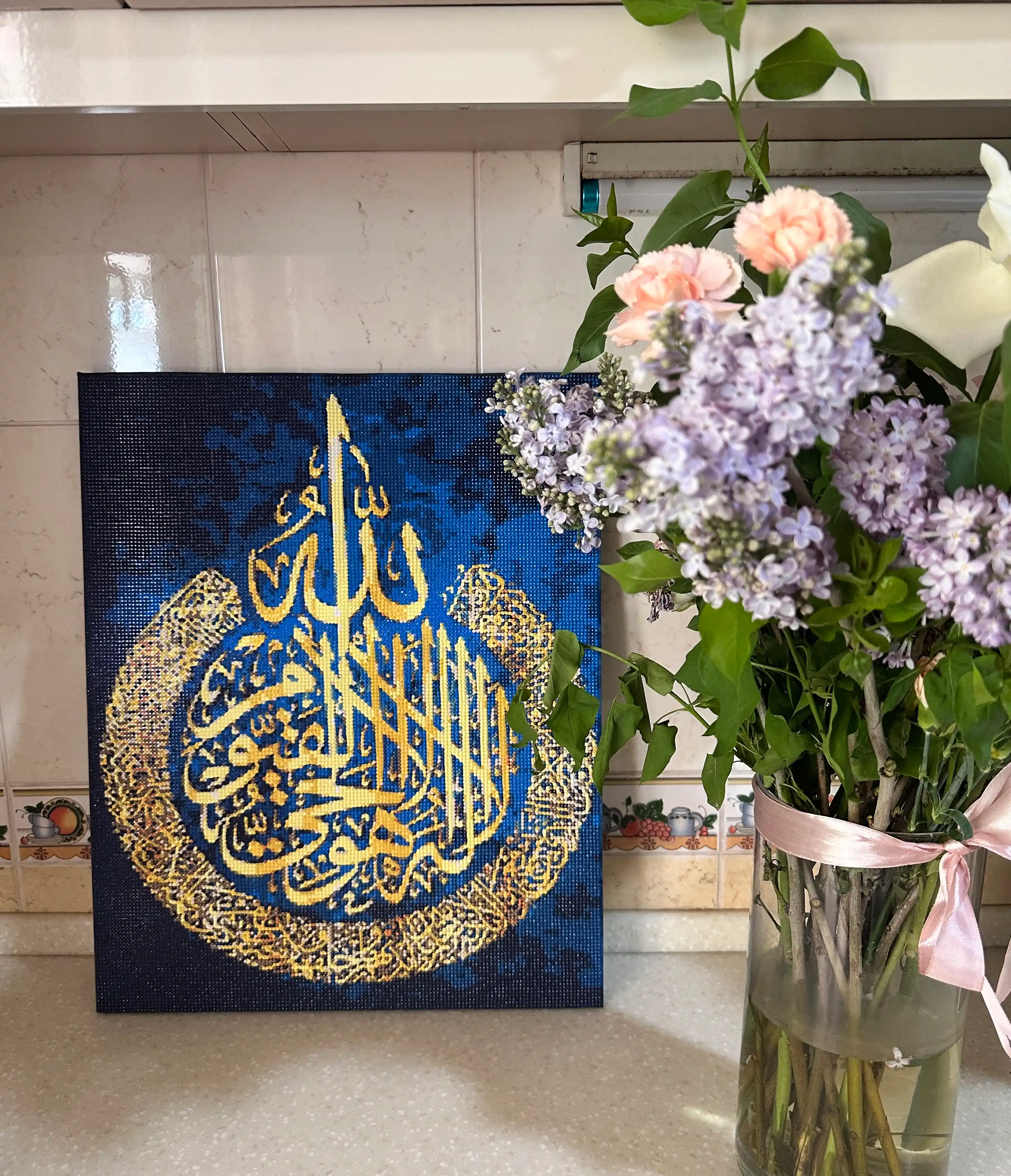 Olmosli mozaika, almazniy mazayka, olmos mazayka, fosforli (tunda yonadi) 40*50 sm "ISLOM"