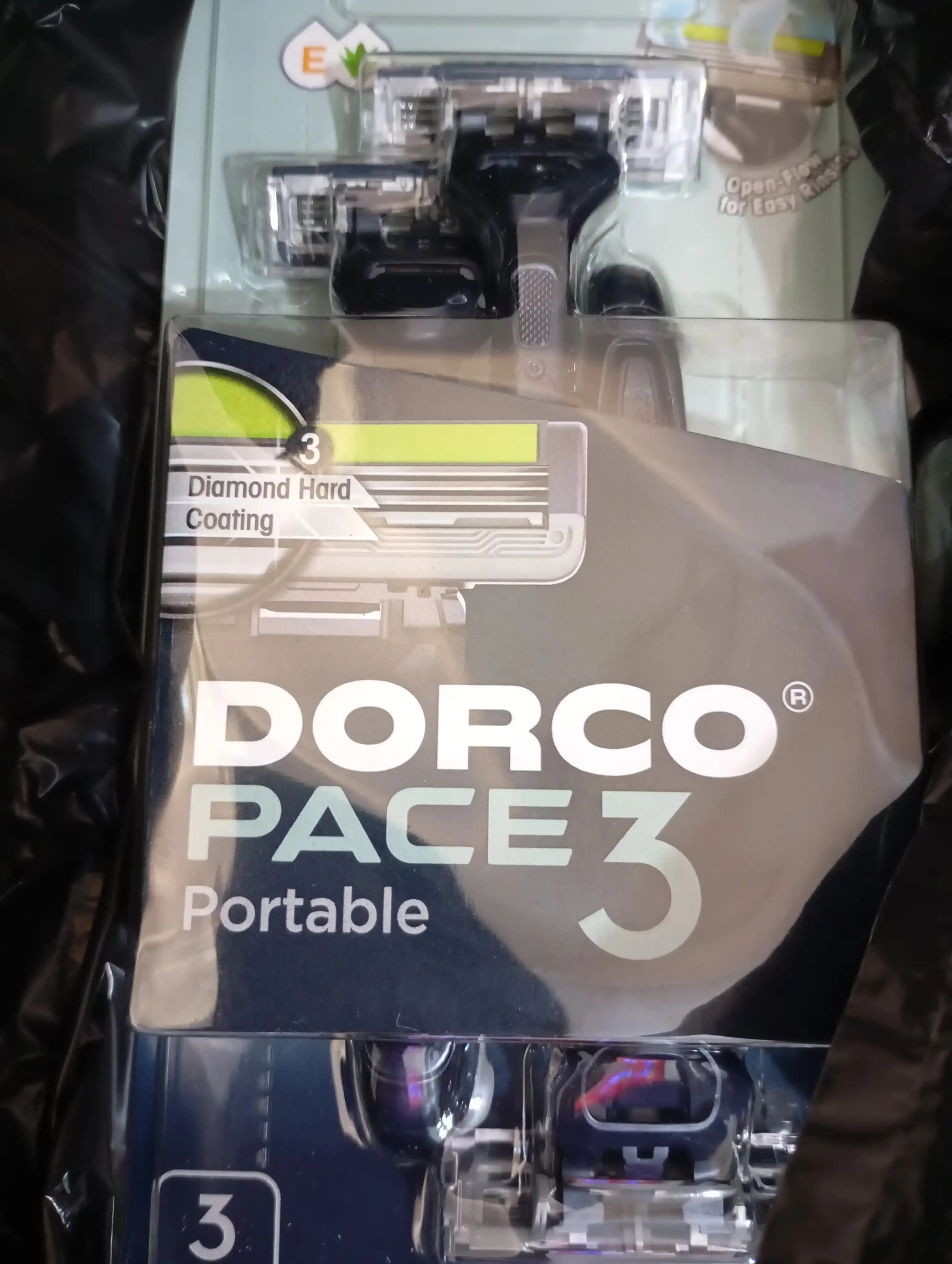 Bir martalik ustara DORCO PACE 3, blister, 3 dona