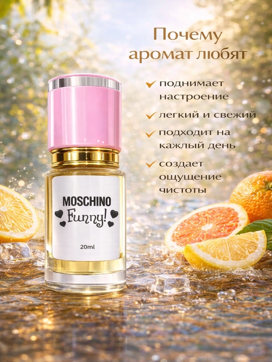 Moschino Funny духи женские — свежий цитрусово-цветочный аромат, стойкий парфюм с шлейфом