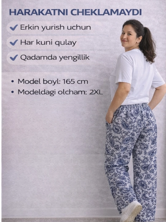 Kulot shimlar, yozgi, katta o'lchamli, 54-60