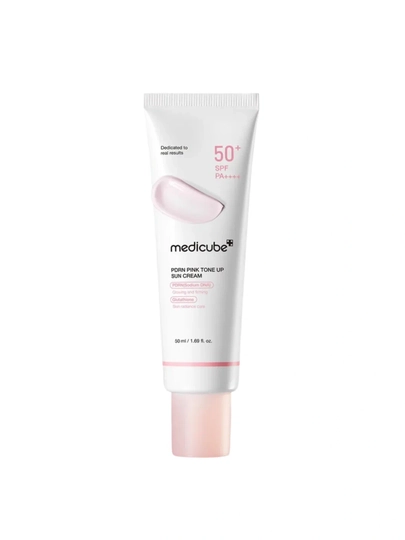 Medicube PDRN Pink Tone Up - tekislash va pdrn effektiga ega quyoshdan himoyalovchi krem - 