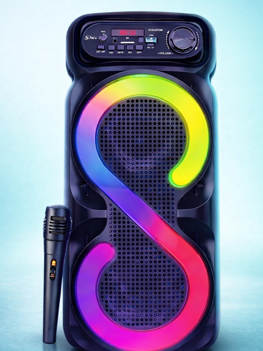 Portativ Bluetooth Kolonka RGB LED, Kuchli Ovoz, Karaoke, USB TF AUX