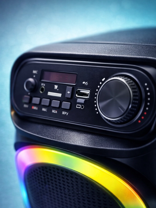 Portativ Bluetooth Kolonka RGB LED, Kuchli Ovoz, Karaoke, USB TF AUX