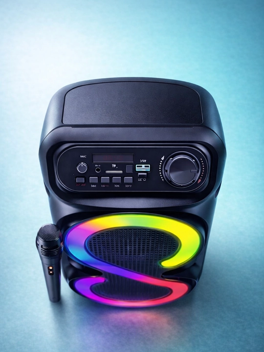 Portativ Bluetooth Kolonka RGB LED, Kuchli Ovoz, Karaoke, USB TF AUX