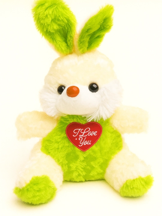 Yurakli quyoncha o‘yinchog‘i – “I Love You” yozuvli yumshoq plyus, 25 sm - 