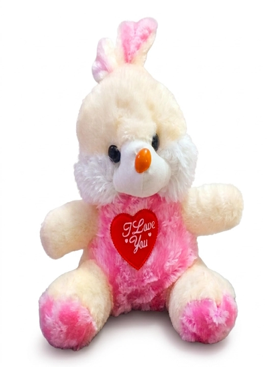 Yurakli quyoncha o‘yinchog‘i – “I Love You” yozuvli yumshoq plyus, 25 sm - 