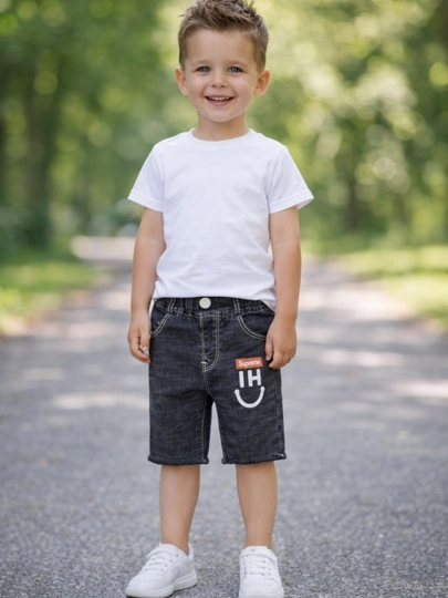 Шорты детские для мальчика, джинсовые шорты, х/б деним, 6 мес-6 лет, рост 74-116 см  - 