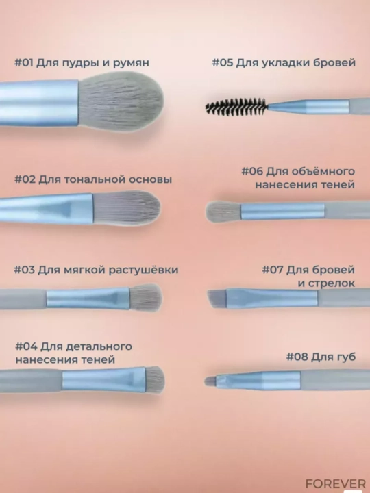 Кисти для макияжа 10 шт набор – makeup brush set мягкие кисти для лица и глаз