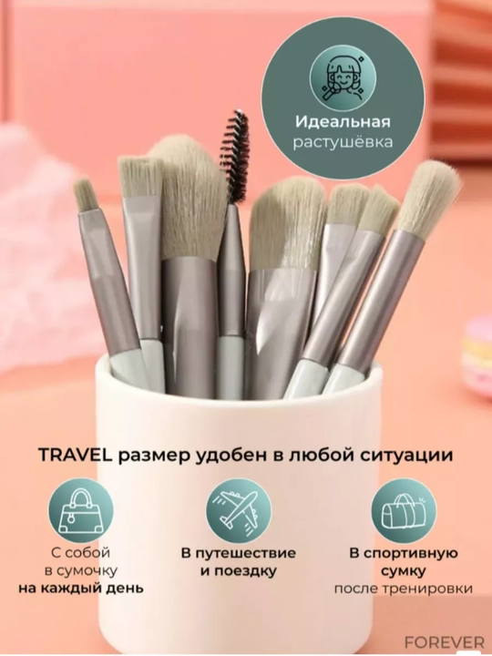 Кисти для макияжа 10 шт набор – makeup brush set мягкие кисти для лица и глаз