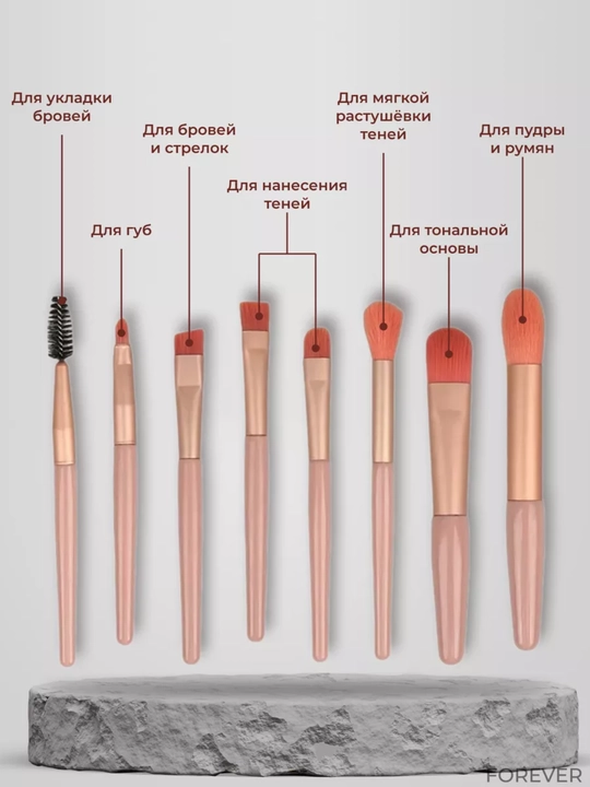 Кисти для макияжа 10 шт набор – makeup brush set мягкие кисти для лица и глаз