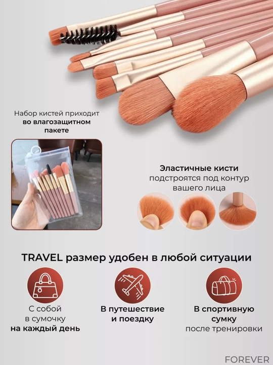 Кисти для макияжа 10 шт набор – makeup brush set мягкие кисти для лица и глаз