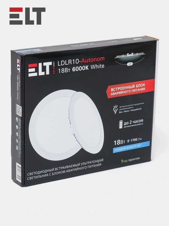 LED chiroq, ichki o'rnatish, favqulodda yoritish LDLR10-Autonom 18-6000-Oq