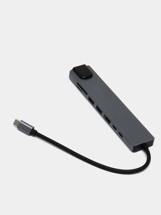 Type C HUB A+C — 8 portli universal adapter konsentrator, qulay o‘tkazgich