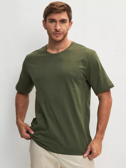 Футболка мужская и женская базовая, 100% хлопок, Graff Clothes — GRAFF1-001-ХАКИ-4XL