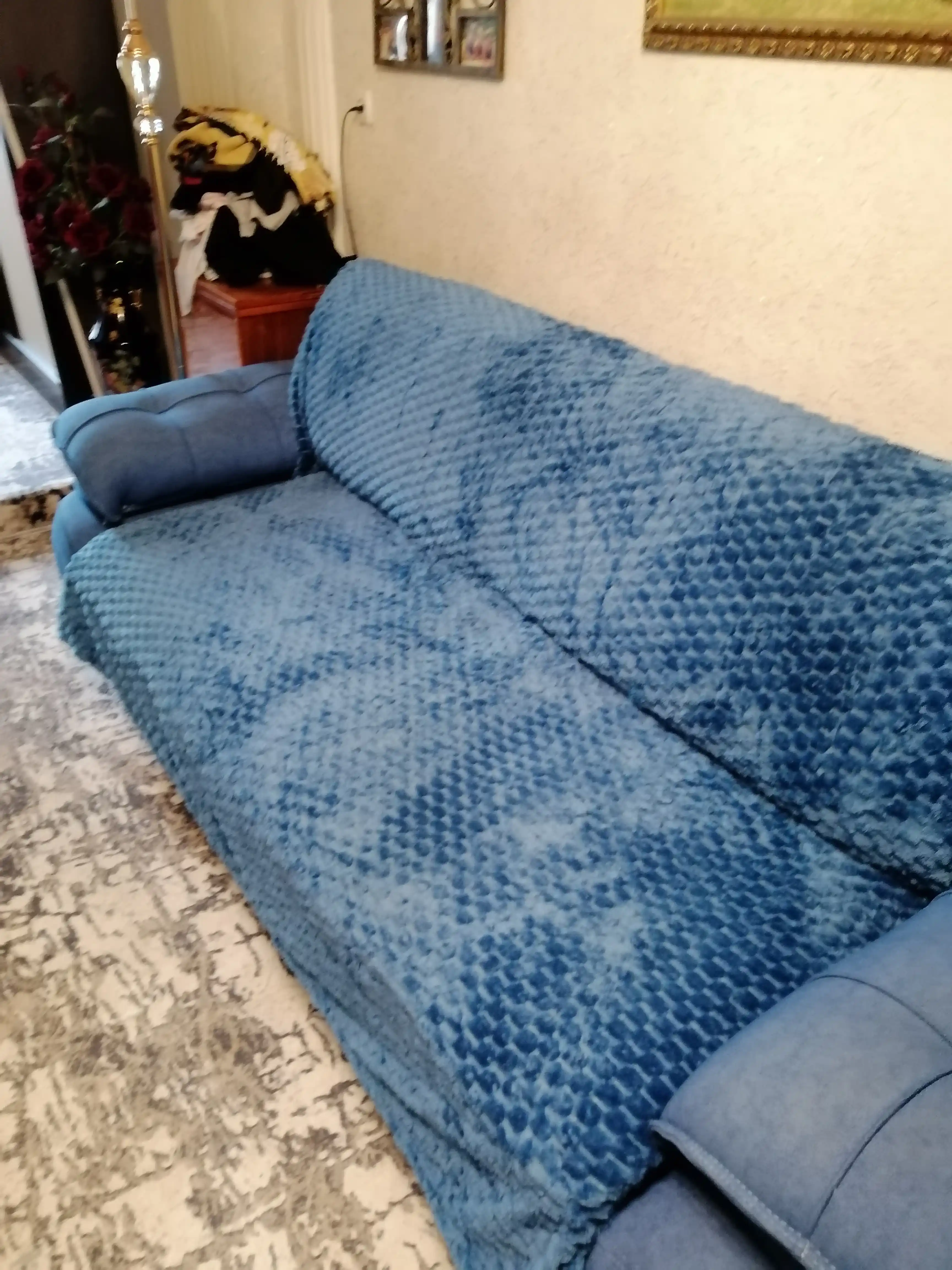 Плед покрывало, 200x220, двуспальный, мягкий, уютный, лёгкий, на диван, кровать