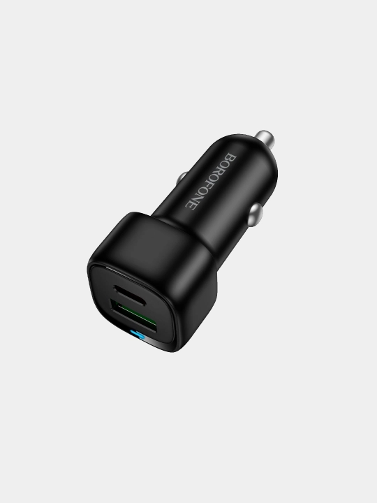 Smartfonlar va gadjetlar uchun avtomobil zaryatka Borofone BZ34B USB+TypeC 20W Fast charge