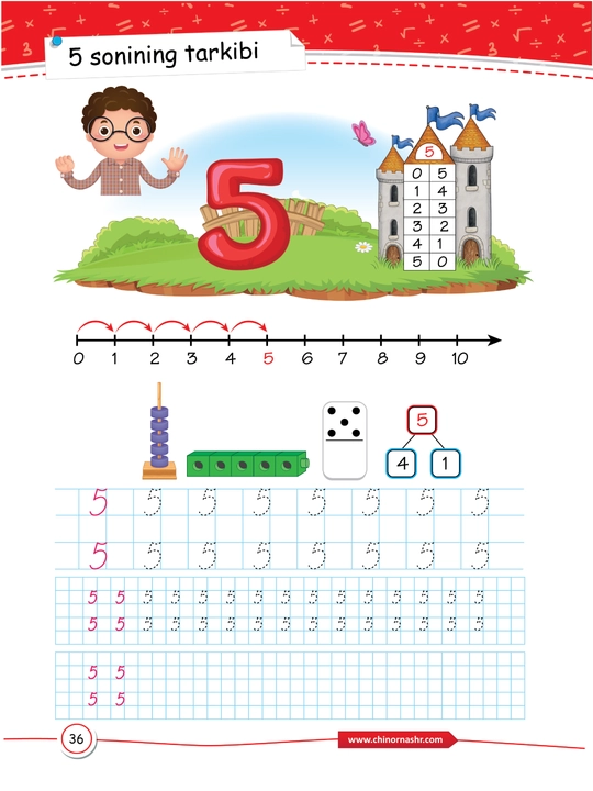 Matematikadan mavzulashtirilgan rasimli topshiriqlar (3000 ta misol, 5–6 yosh)