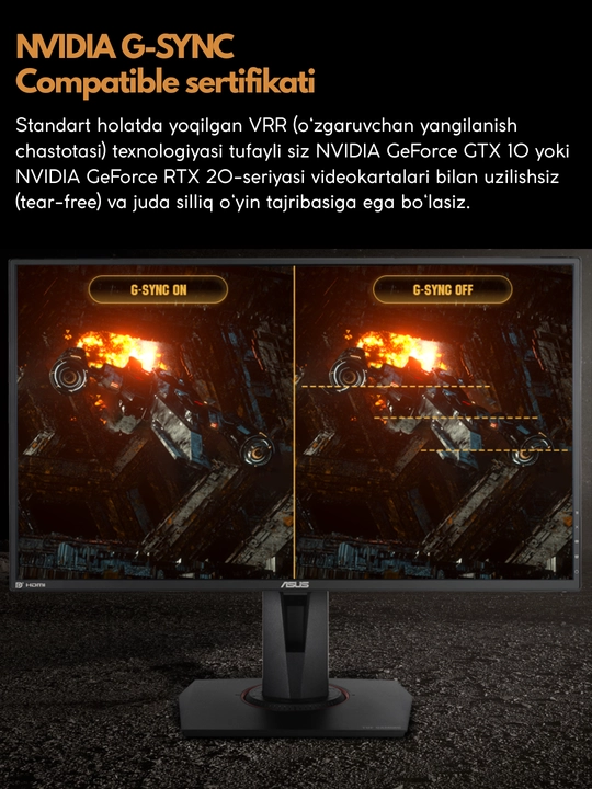 Игровой монитор ASUS - 27" TUF Gaming VG279QM,IPS,280Гц,1 мс,Full HD,HDR400,NVIDIA G-SYNC