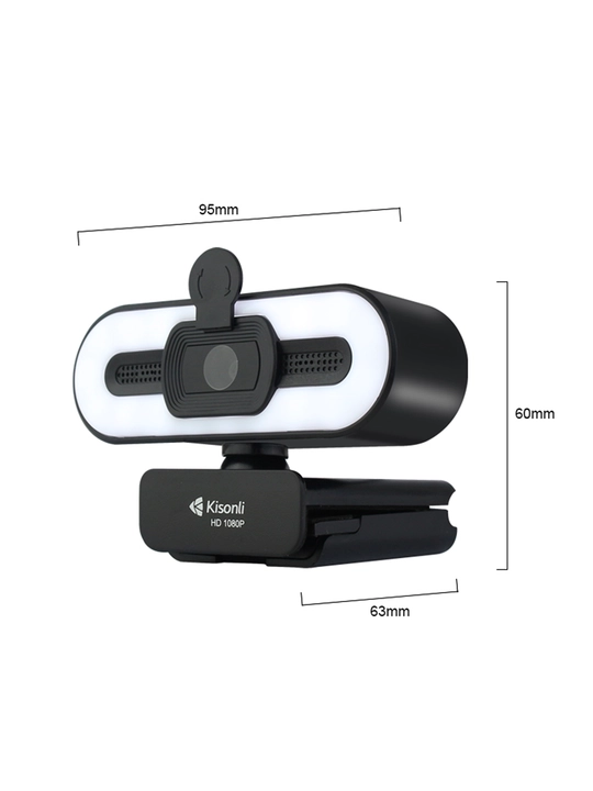 Веб-камера Kisonli D3 HD Full 1080p, светодиодная подсветка, USB, вращение на 360° - 