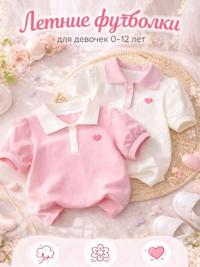 Polo кофточка для девочек, футболка для девочек, 1-5 лет