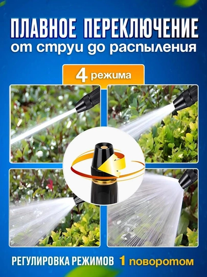 Насадка для шланга с высоким давлением, металлический распылитель, 4 режима — CORECOS-MOYKA