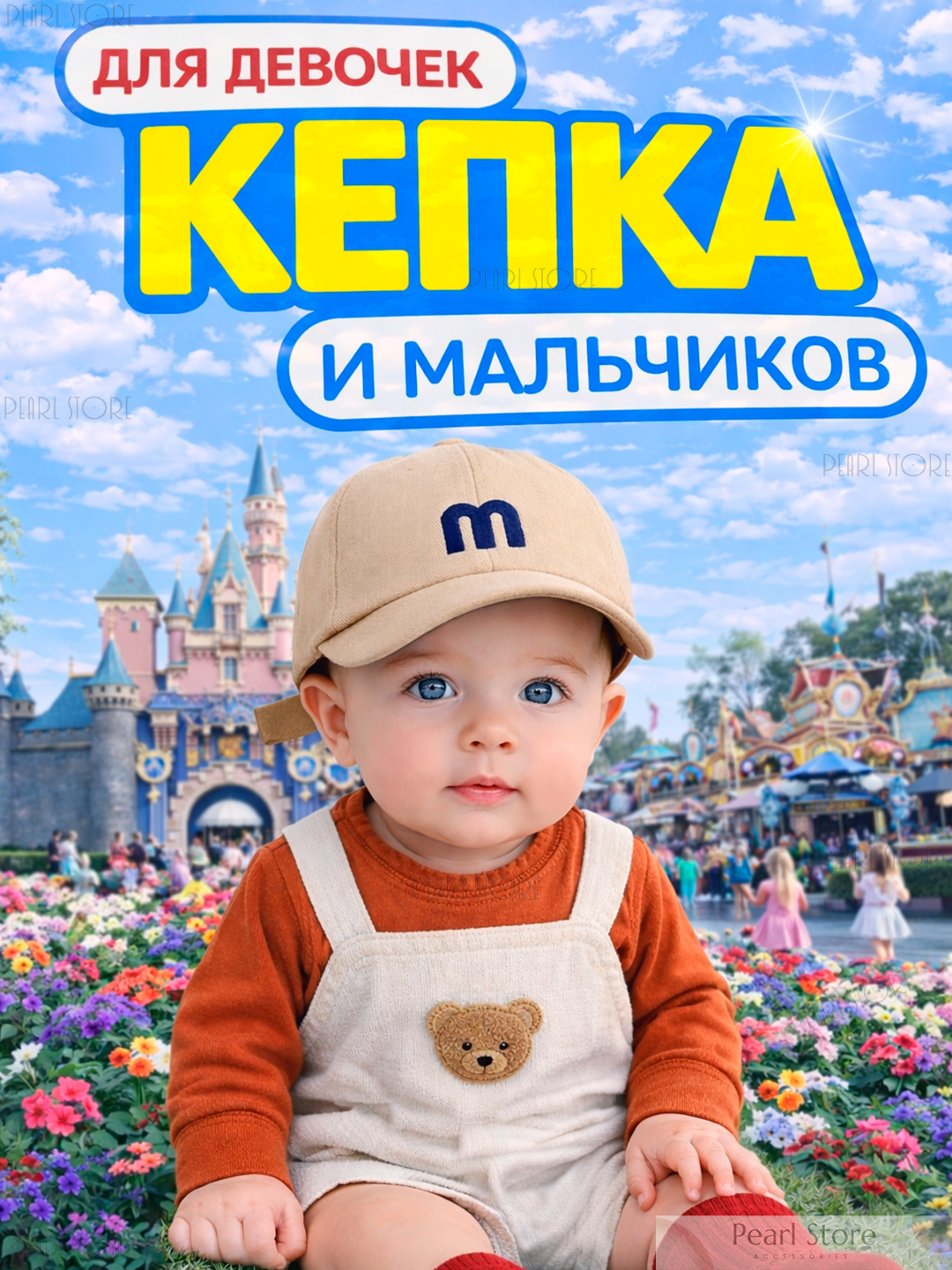 Bolalar kepkalari M&M, bolalar yozgi kepkasi, somon shlyapa - 