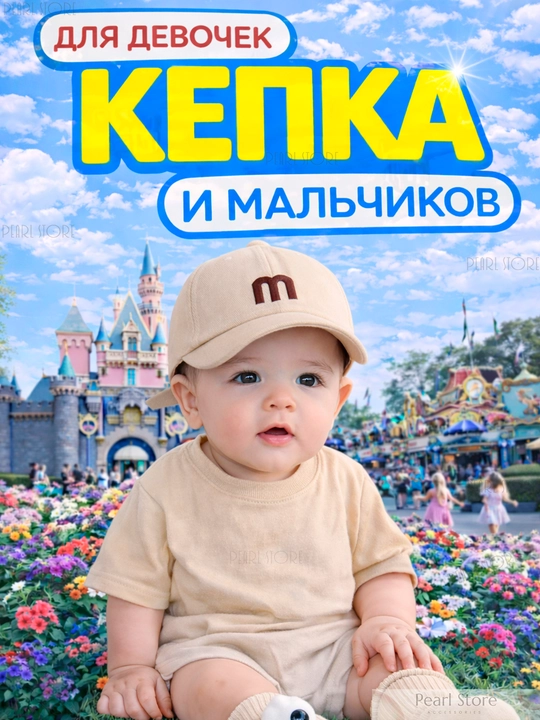Bolalar kepkalari M&M, bolalar yozgi kepkasi, somon shlyapa - 