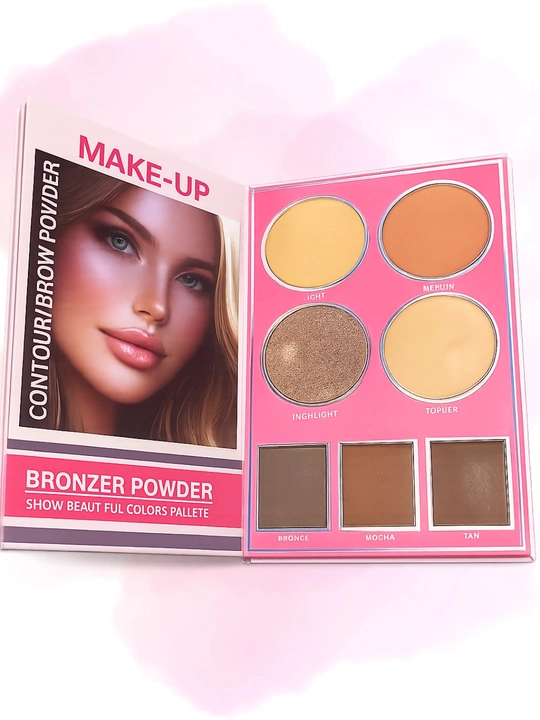 Aisha Cosmetics makiyaj palitrasi – kontur, rumyana va xaylayter to‘plami