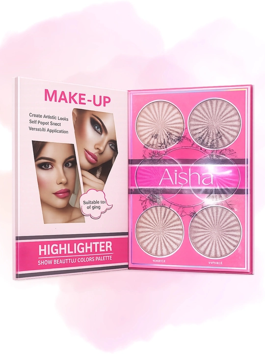 Aisha Cosmetics makiyaj palitrasi – kontur, rumyana va xaylayter to‘plami