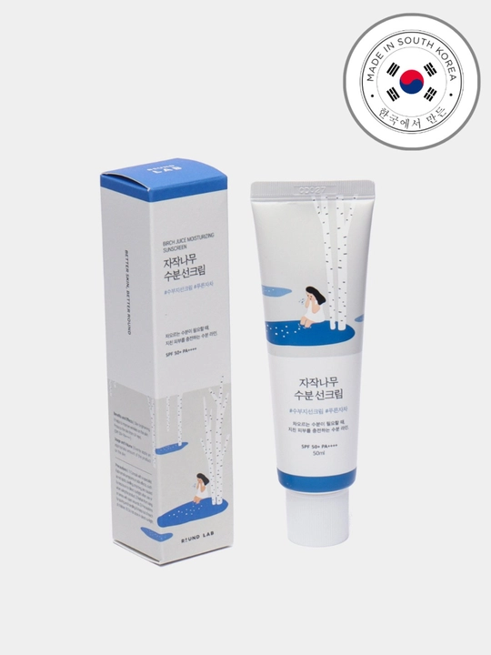 Round Lab Birch Juice Sunscreen SPF50+ PA++++, namlovchi quyoshdan himoya kremi, 50 ml