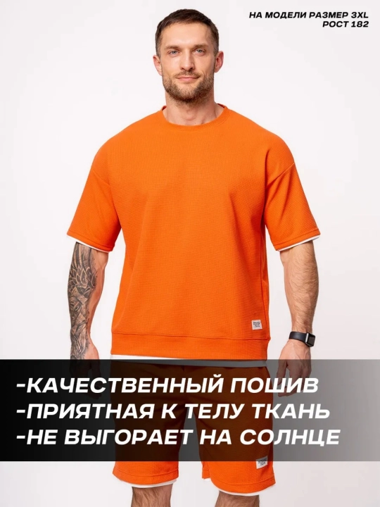 Erkaklar kiyimi to‘plami: futbolka + shortik, 2 tasi 1 da