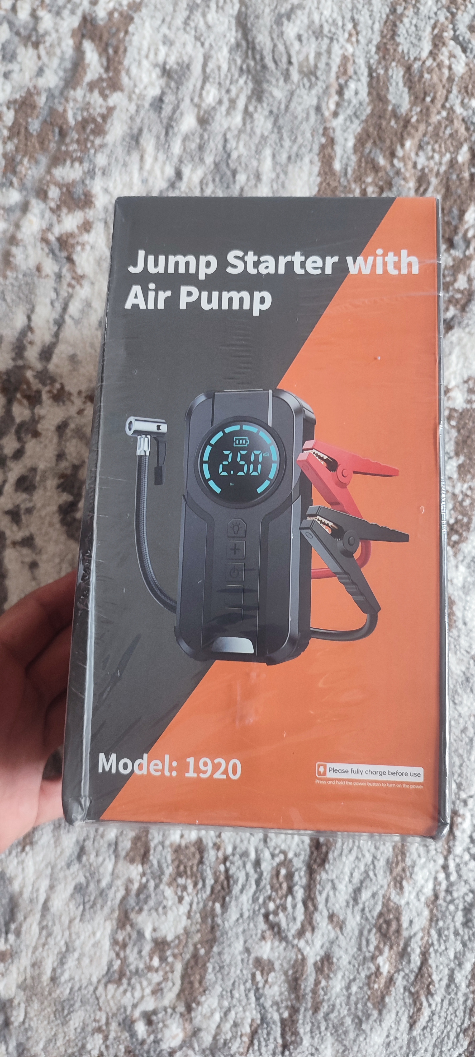 Avtomobilni ishga tushirish va quvvatlash moslamasi, Starter 10000 mAh + kompressor, nasos
