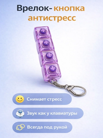 Антистресс брелок-клавиатура (4 тугмали мексиканский брелок) — MISMOBI-ANTISTRESSANTISTRESS-ЛАВАНД